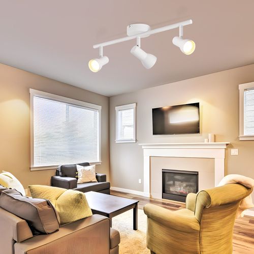 Spot De Plafond  3 Flammes Gu10, Lampe De Plafond Rotative à 350° Pour Salon Cuisine