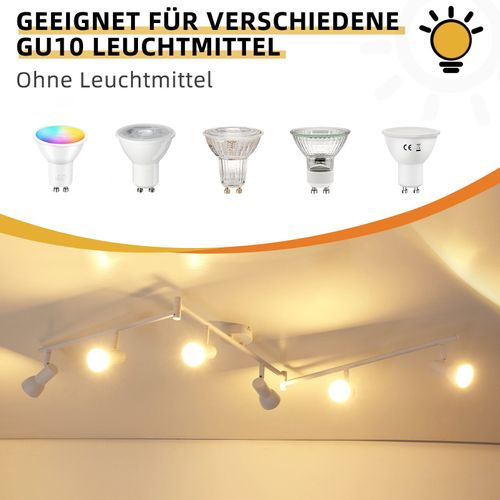 Spot De Plafond 6 Flammes Blanc Gu10 En Métal Pour Chambre à Coucher Et Couloir