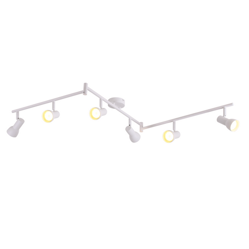 Spot De Plafond 6 Flammes Blanc Gu10 En Métal Pour Chambre à Coucher Et Couloir