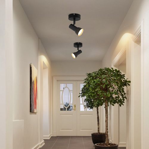 Spot De Plafond  1 Flamme Noir Moderne Pour Intérieur, Gu10, Pour Chambre à Coucher