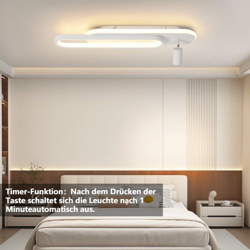 Plafonnier LED Blanc Moderne à Intensité Variable Avec 1 Spot De Plafond