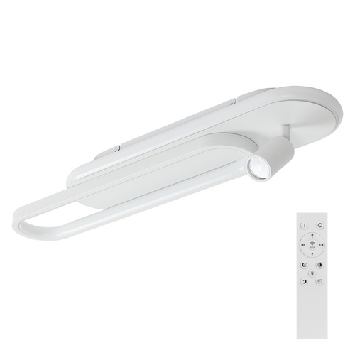 Plafonnier LED Blanc Moderne à Intensité Variable Avec 1 Spot De Plafond