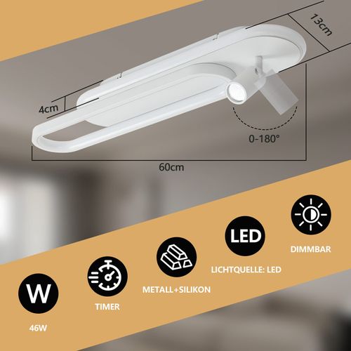 Plafonnier LED Blanc Moderne à Intensité Variable Avec 1 Spot De Plafond
