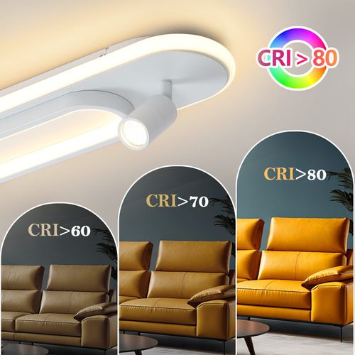 Plafonnier LED Blanc Moderne à Intensité Variable Avec 1 Spot De Plafond