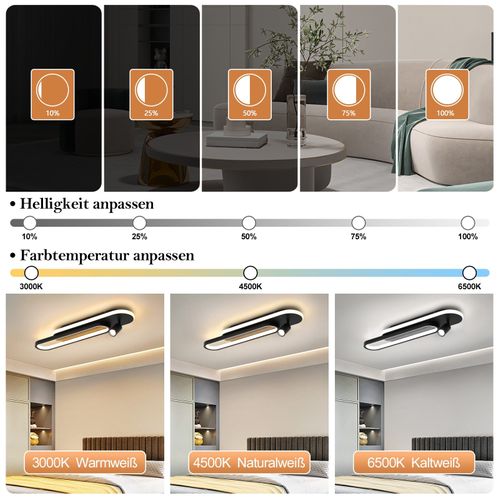 Plafonnier LED Noir Moderne à Intensité Variable Avec 1 Spot De Plafond