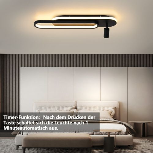 Plafonnier LED Noir Moderne à Intensité Variable Avec 1 Spot De Plafond