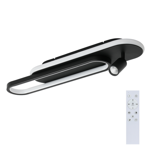 Plafonnier LED Noir Moderne à Intensité Variable Avec 1 Spot De Plafond