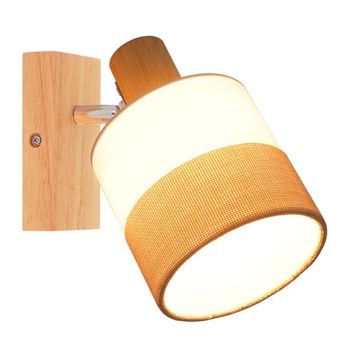 Spot LED Plafond 1 Flamme Lampe Couloir Plafonnier Bois Plafonnier E14 Vintage Orientable 350° Rétro