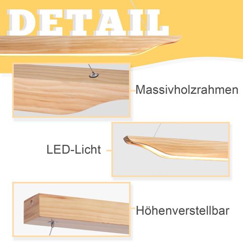 Suspension LED En Bois Au Design Moderne 90 Cm - Marron