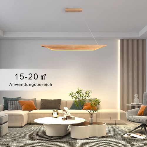 Suspension LED En Bois Au Design Moderne 90 Cm - Marron