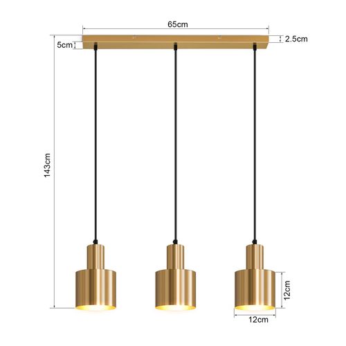 Suspension Table à Manger Lampe Suspendue Vintage Salle à Manger 3 Flammes à Manger