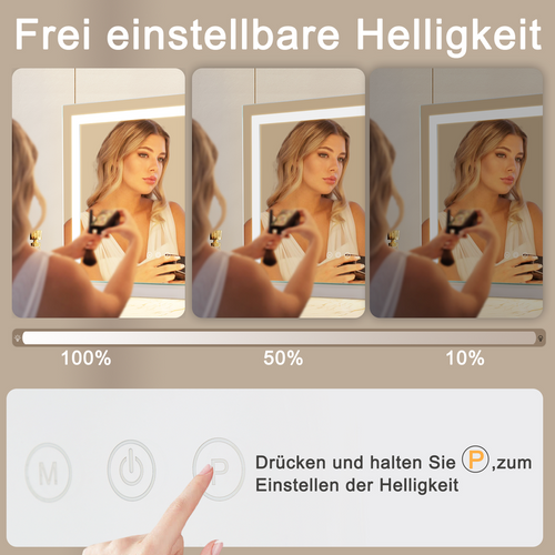 Miroir Maquillage Hollywood Sur Pied Avec 9 LED, Miroir De Table Lumineux Rotation 360° Cosmétique