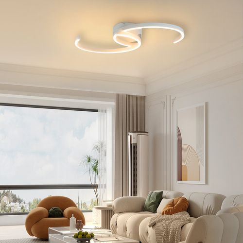 Plafonnier LED 60cm Blanc Chaud 3000k Design Salon Cuisine Bureau