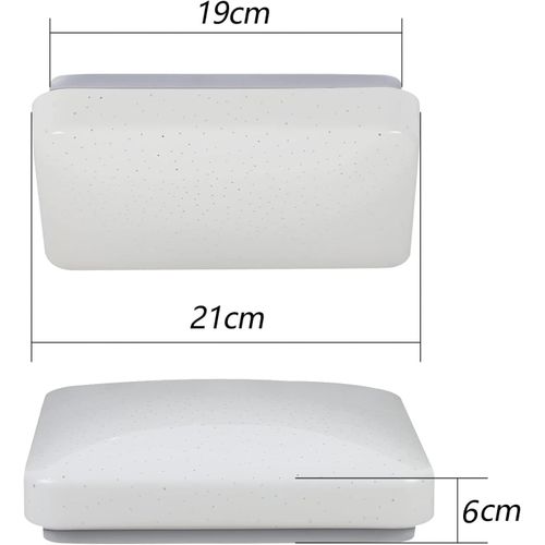 Plafonnier LED 15w 21cm Carré Ciel Étoilé Blanc Neutre Enfant