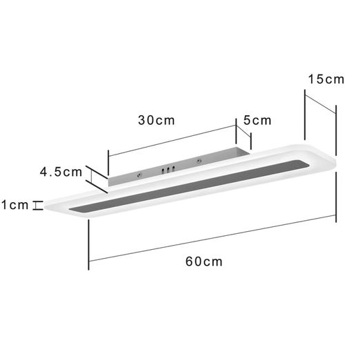 Plafonnier LED 23w 60cm Dimmable Télécommande Blanc Moderne Bureau Salon