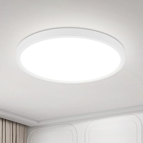 Plafonnier LED Plat 18 Cm - 15 W, Blanc, 6000 K - Éclairage Moderne Cuisine, Couloir, Chambre