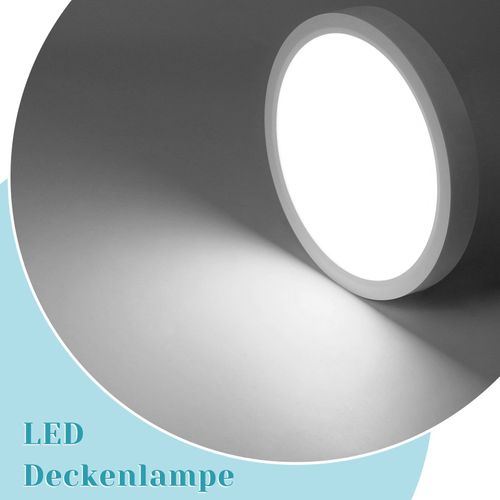 Plafonnier LED Plat 18 Cm - 15 W, Blanc, 6000 K - Éclairage Moderne Cuisine, Couloir, Chambre