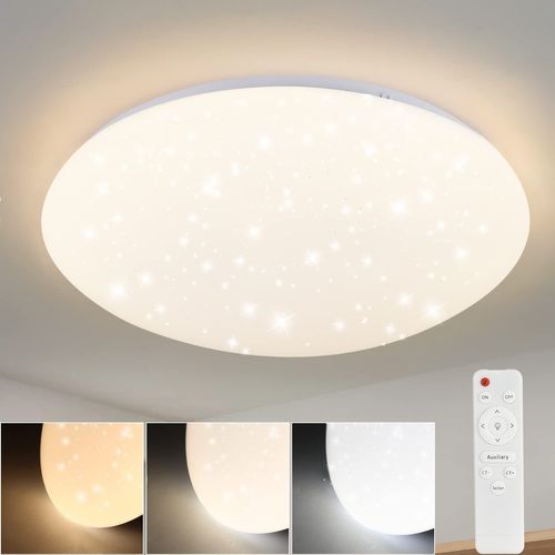 Plafonnier LED 37w 28cm Ciel Étoilé Dimmable Télécommande Enfant