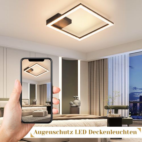 Plafonnier LED 12 W Blanc Chaud Lampe En Cristal 3000 K Lumière Noir Lampe Moderne Carrée En Métal