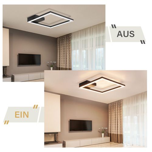 Plafonnier LED 12 W Blanc Chaud Lampe En Cristal 3000 K Lumière Noir Lampe Moderne Carrée En Métal