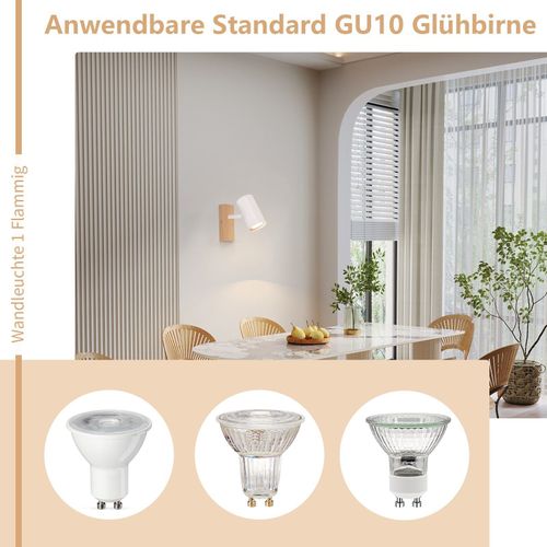 Spot De Plafond 1 Ampoule Lampe De Couloir Bois Couloir Blanc Plafonnier Métal Moderne Gu10