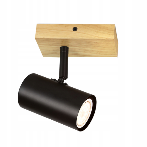 Plafonnier 1 Flamme Bois - Noir Plafonnier Couloir Métal Rétro Gu10 350°plot De Plafond Max.40w