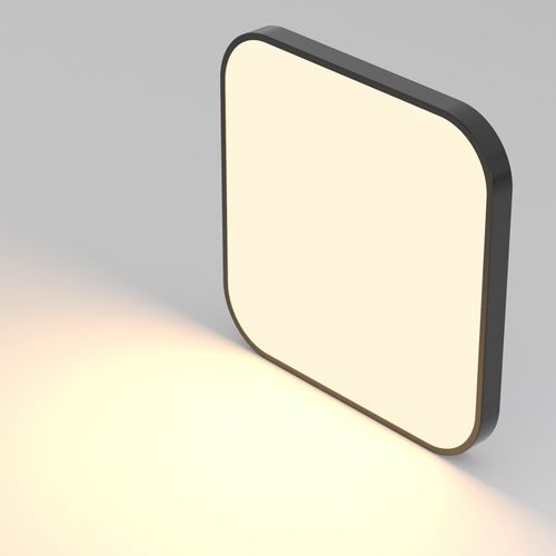 Plafonnier LED Ip44 19w 27cm Carré Noir Blanc Chaud Bain Cuisine