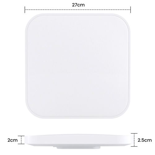 Plafonnier LED Chambre Plat 27cm Lampe Cuisine Blanc Chaud Ip44 Salle De Bain Couloir Carré 19w