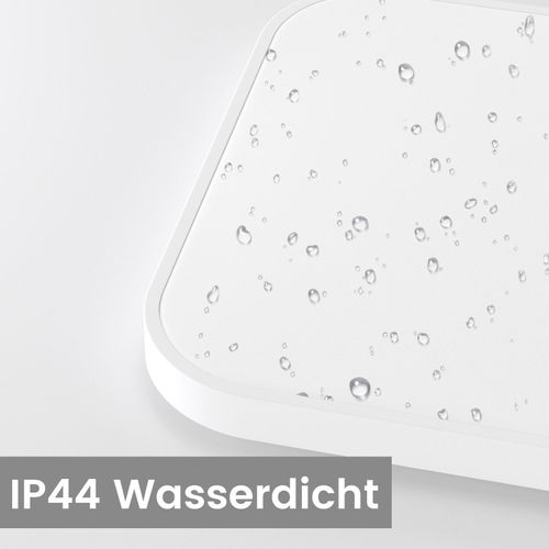 Plafonnier LED Chambre Plat 27cm Lampe Cuisine Blanc Chaud Ip44 Salle De Bain Couloir Carré 19w