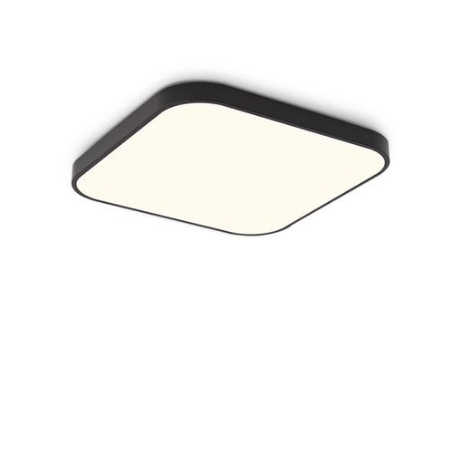 Plafonnier LED 4000k, 19w, 27cm Chambre Plat Cuisine Lampe Noir Carré Salle De Bain Ip44