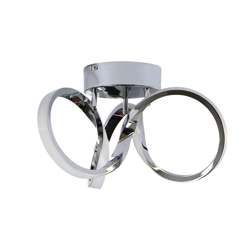 Plafonnier LED Chrome 31cm 19W, Lampe Moderne 3000K Blanc Chaud Salon Couloir