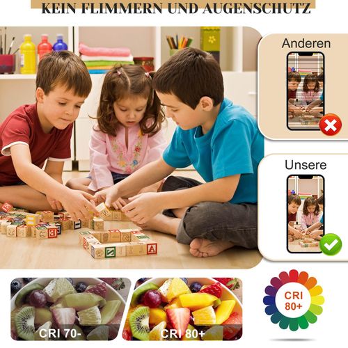 Plafonnier LED Dimmable 78w 80cm Blanc Moderne Télécommande Salon Bureau