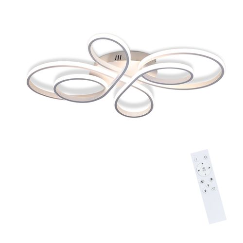 Plafonnier LED Dimmable 78w 80cm Blanc Moderne Télécommande Salon Bureau