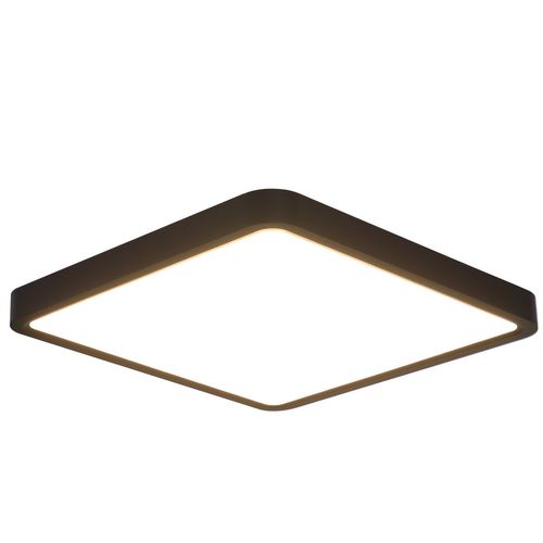Plafonnier LED IP44 23W 23cm Noir Plat Blanc Chaud Salle de Bain Cuisine