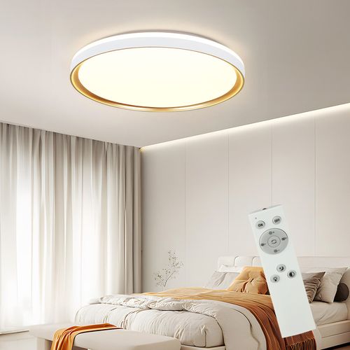 Plafonnier LED 18W 30cm Dimmable avec Télécommande Moderne Rond Salon Chambre Cuisine