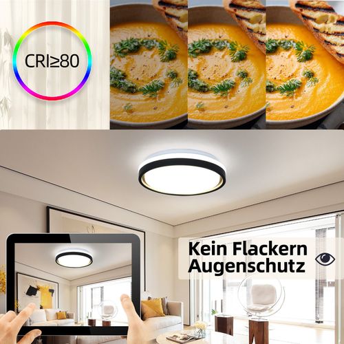 Plafonnier LED Salon D.30cm Dimmable Avec Télécommande Plafonnier Moderne Couloir