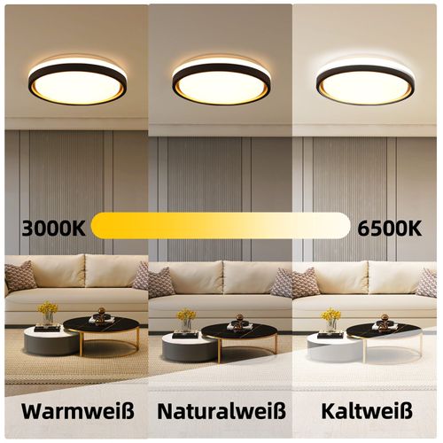 Plafonnier LED Salon D.30cm Dimmable Avec Télécommande Plafonnier Moderne Couloir