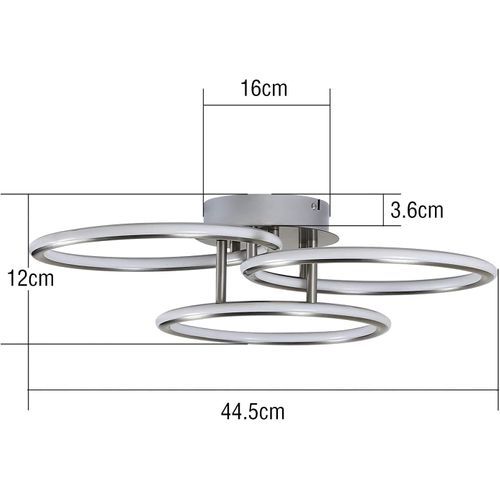 LED Plafonnier Moderne Anneaux Design Lumière Blanc Chaud 3000k 41w 3 Flammes