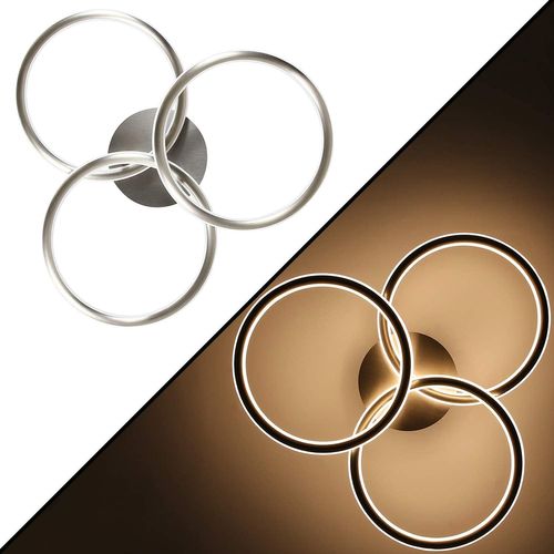 LED Plafonnier Moderne Anneaux Design Lumière Blanc Chaud 3000k 41w 3 Flammes