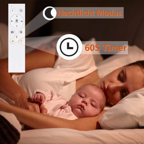 Plafonnier LED Lampe De Salon Moderne 50 Cm Lampe Noir Avec Télécommande 36 W Lampe Cristal