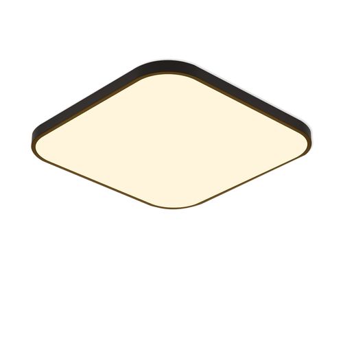 Plafonnier LED Ip44 Noir 27 Cm 15 W Chambre Cuisine Dimmable Avec Télécommande Carrée