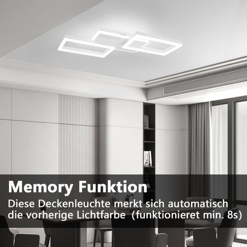 Plafonnier LED 48w Blanc Dimmable Télécommande Moderne Salon Bureau