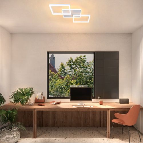 Plafonnier LED 48w Blanc Dimmable Télécommande Moderne Salon Bureau