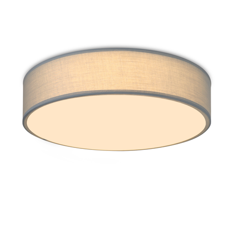 Plafonnier Rond Tissu Gris 30cm E27 Moderne Salon Chambre Couloir