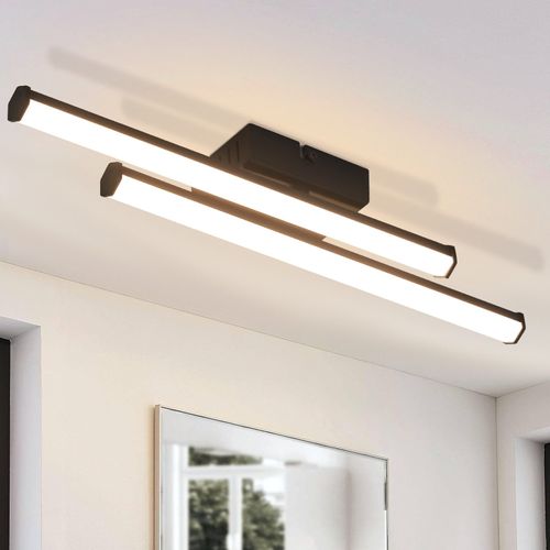 Plafonnier LED Salon Moderne Noir 24w 3000k Blanc Chaud Chambre LED Intégré En Permanence
