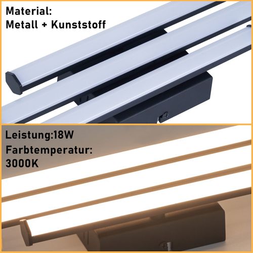 Plafonnier Salon Chambre Moderne Lampe Noir 18w Design Intérieur 3000k Blanc Chaud