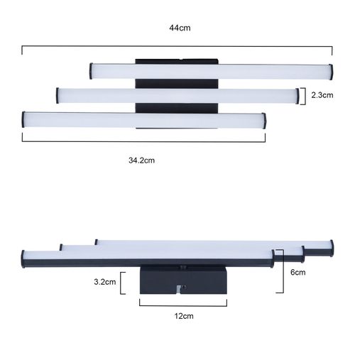 Plafonnier Salon Chambre Moderne Lampe Noir 18w Design Intérieur 3000k Blanc Chaud