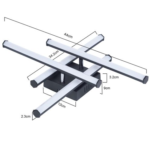 Plafonnier LED Salon Plafonnier Moderne Noir 24w Design D'intérieur 3000k Blanc Chaud