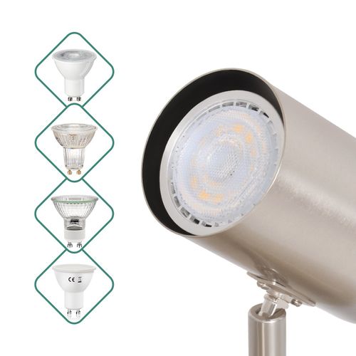 Plafonnier 3 Spots Nickel Gu10 Moderne Pivotant 330° Salon Bureau