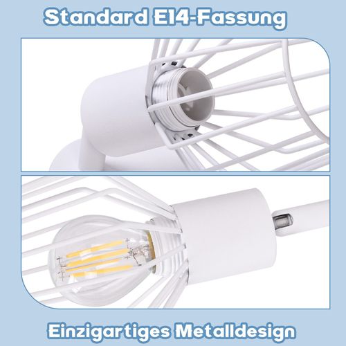 Spot Plafond E14 Métal Blanc Industriel Pivotant 350° Couloir Salon